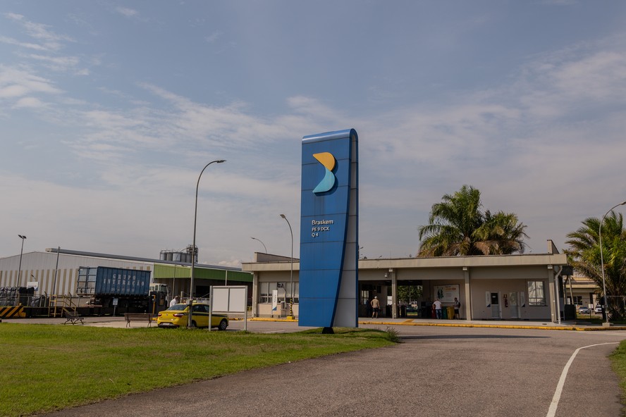 Entrada das instalações da Braskem em Duque de Caxias, no Rio de Janeiro