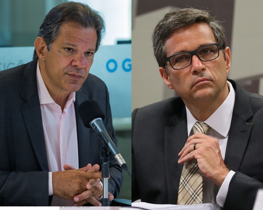 O ministro da Fazenda Fernando Haddad e o presidente do Banco Central Roberto Campos Neto