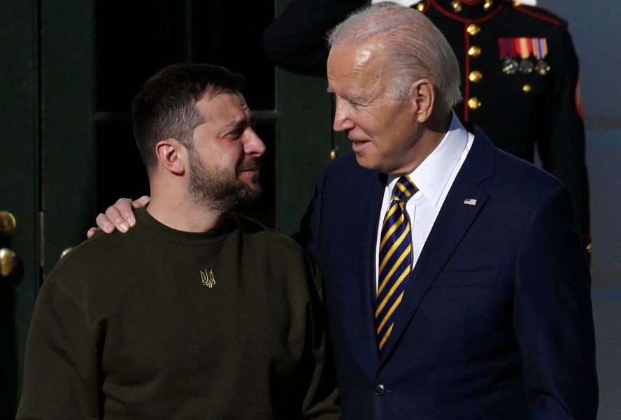 Joe Biden e Volodymyr Zelensky durante encontro na Casa Branca, em 2022.