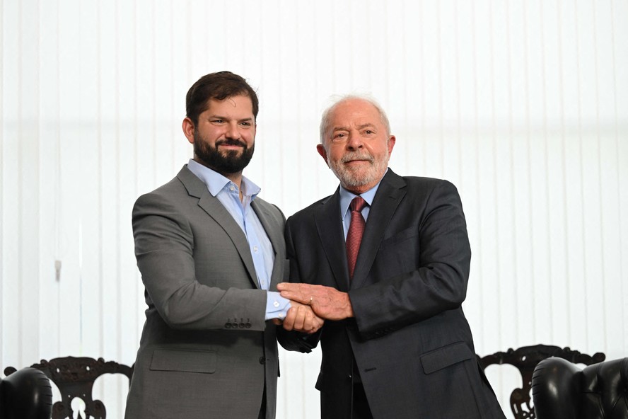 Gabriel Boric, presidente do Chile, e Lula