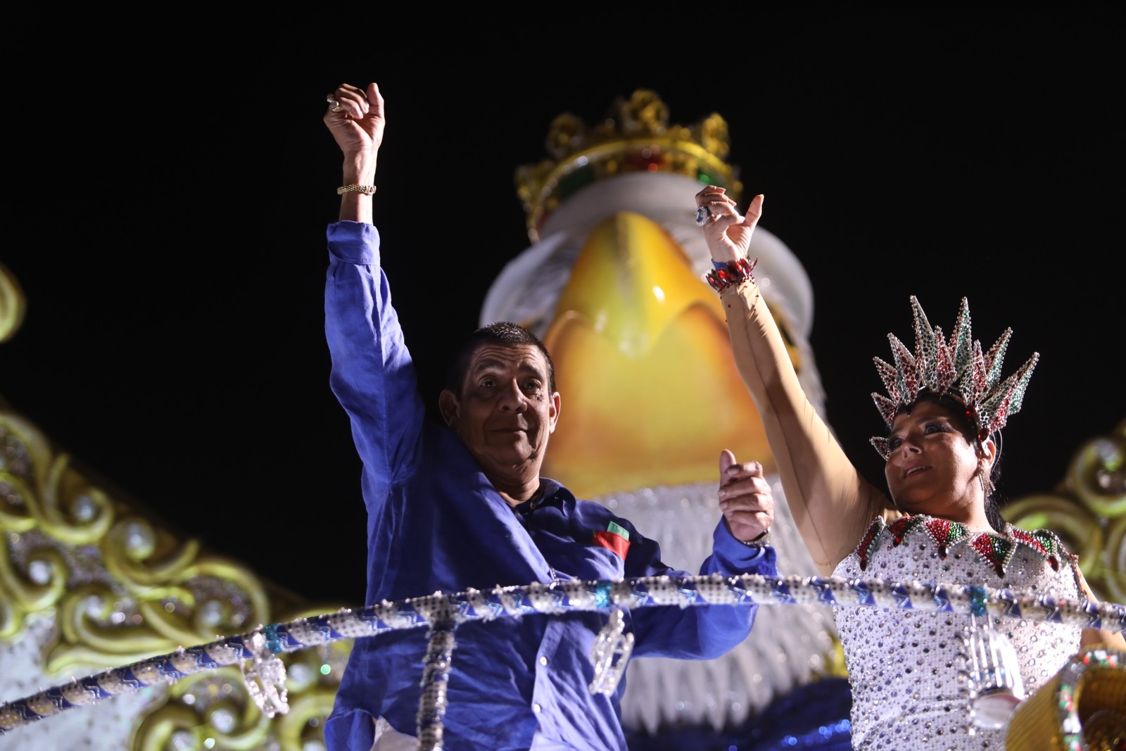 Zeca durante desfile da Grande Rio — Foto: Brenno Carvalho