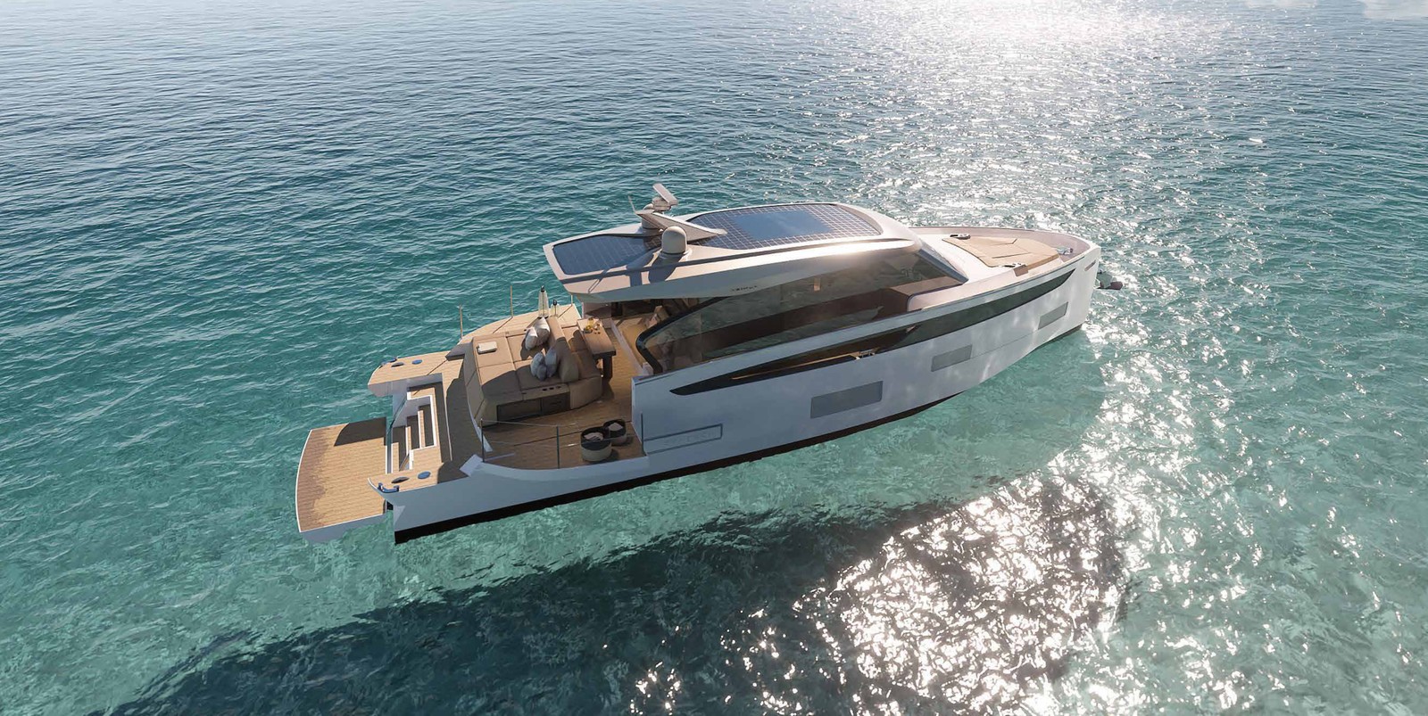 A Azimut Yachts, empresa italiana que fabrica iates de luxo, revelou as primeiras imagens do iate inédito Seadeck 6 — Foto: Divulgação