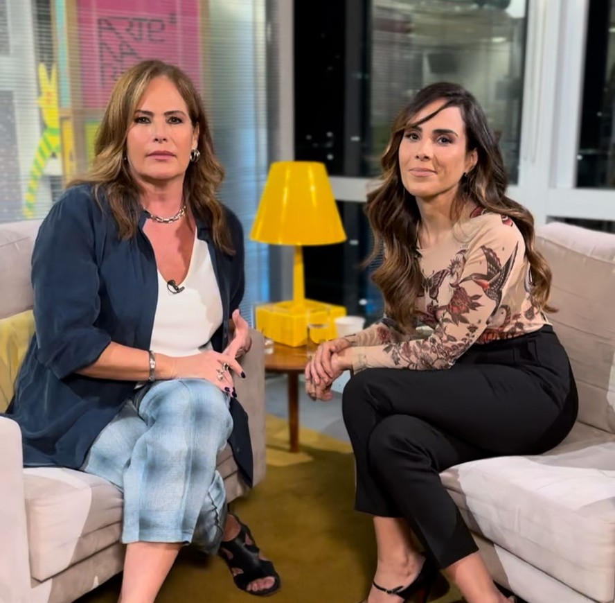 Repórter Renata Ceribelli com Wanessa Camargo no Fantástico