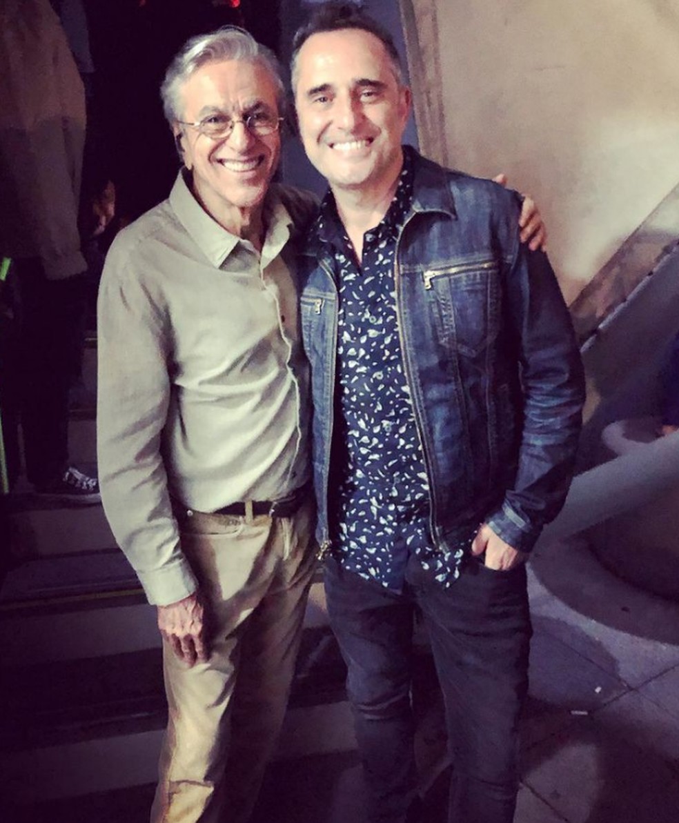 Jorge Drexler e Caetano Veloso em show em defesa do meio ambiente, realizado no Rio de Janeiro — Foto: Reprodução/Instagram