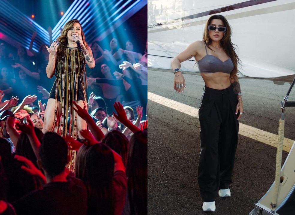 Antes e depois da cantora Lauana Prado — Foto: TV Globo/Instagram