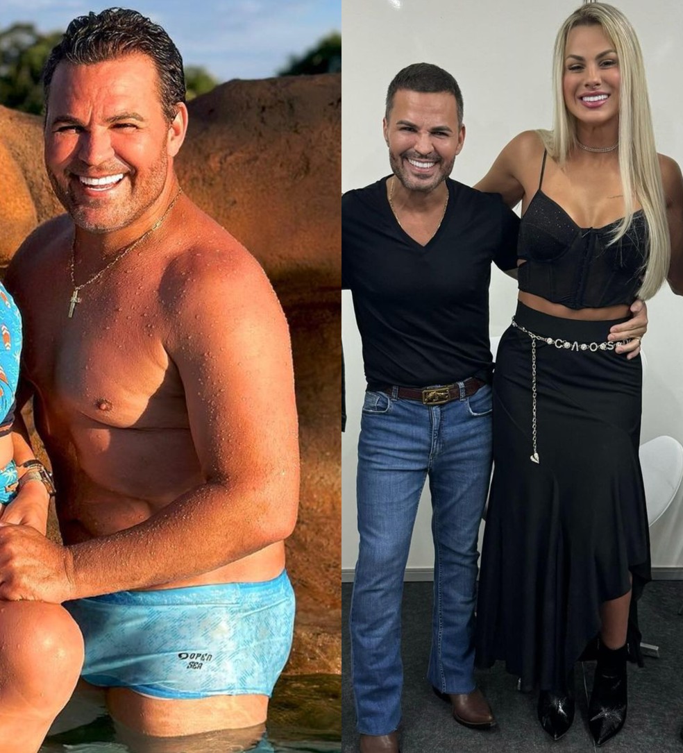 Antes e depois do cantor Eduardo Costa — Foto: Reprodução Instagram