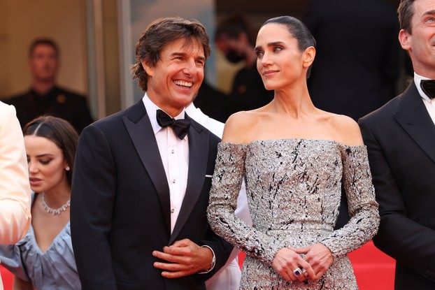 Tom Cruise e Jennifer Connelly na exibição do filme 'Top gun: Maverick', no Festival de Cannes