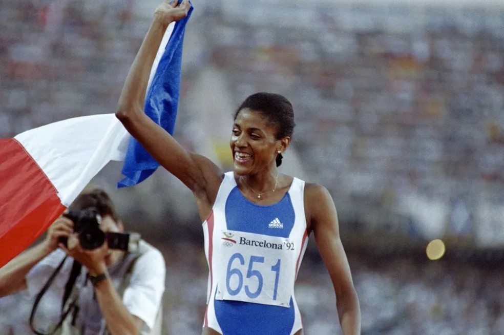 Marie-José Pérec nas Olimpíadas de Barcelona-1992 — Foto: AFP