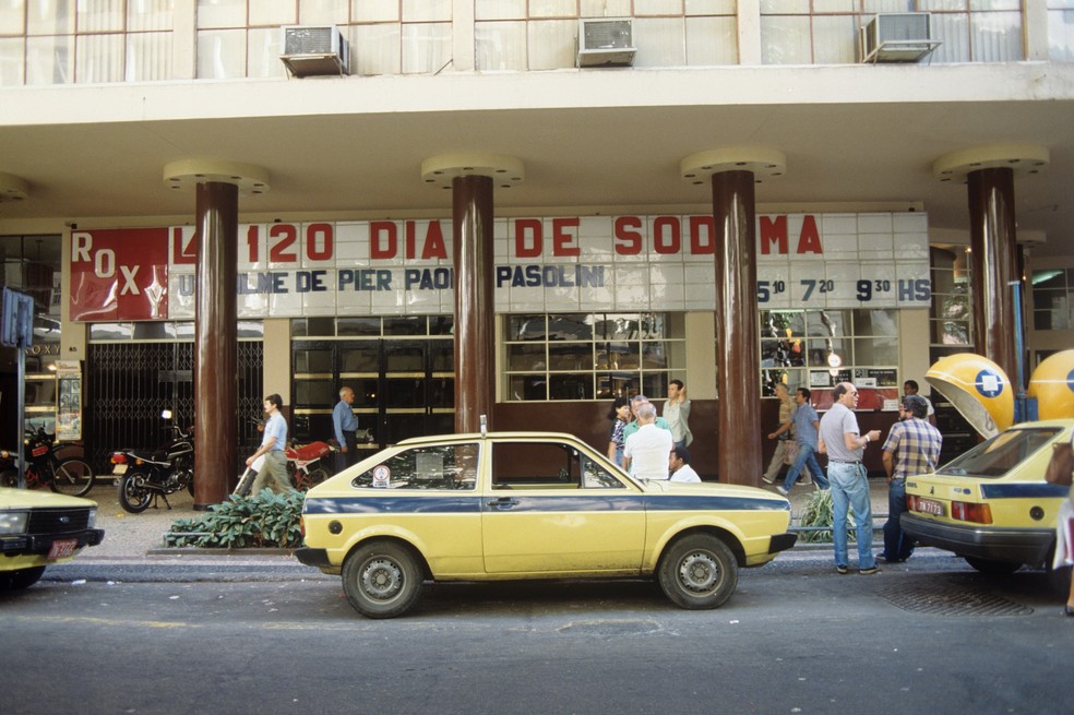 O filme 'Salò ou 120 dias de Sodoma;, em cartaz no cinema Roxy, no Rio, em 1988 — Foto: Guilherme Bastos