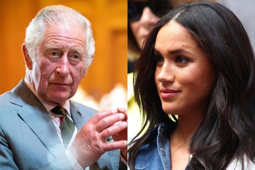 O rei Charles III e a duquesa de Sussex Meghan Markle