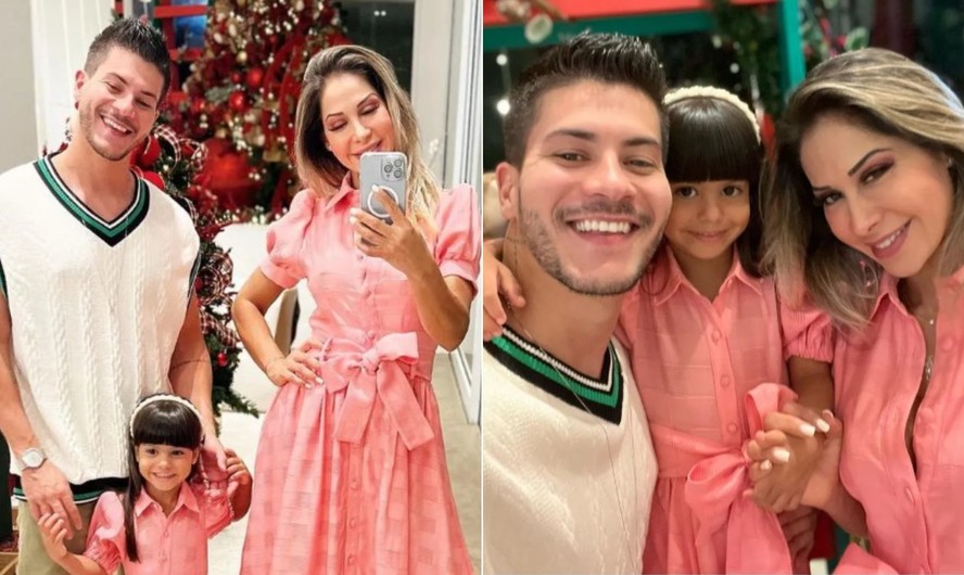 Arthur Aguiar e Maíra Cardi passam o Natal juntos, em família