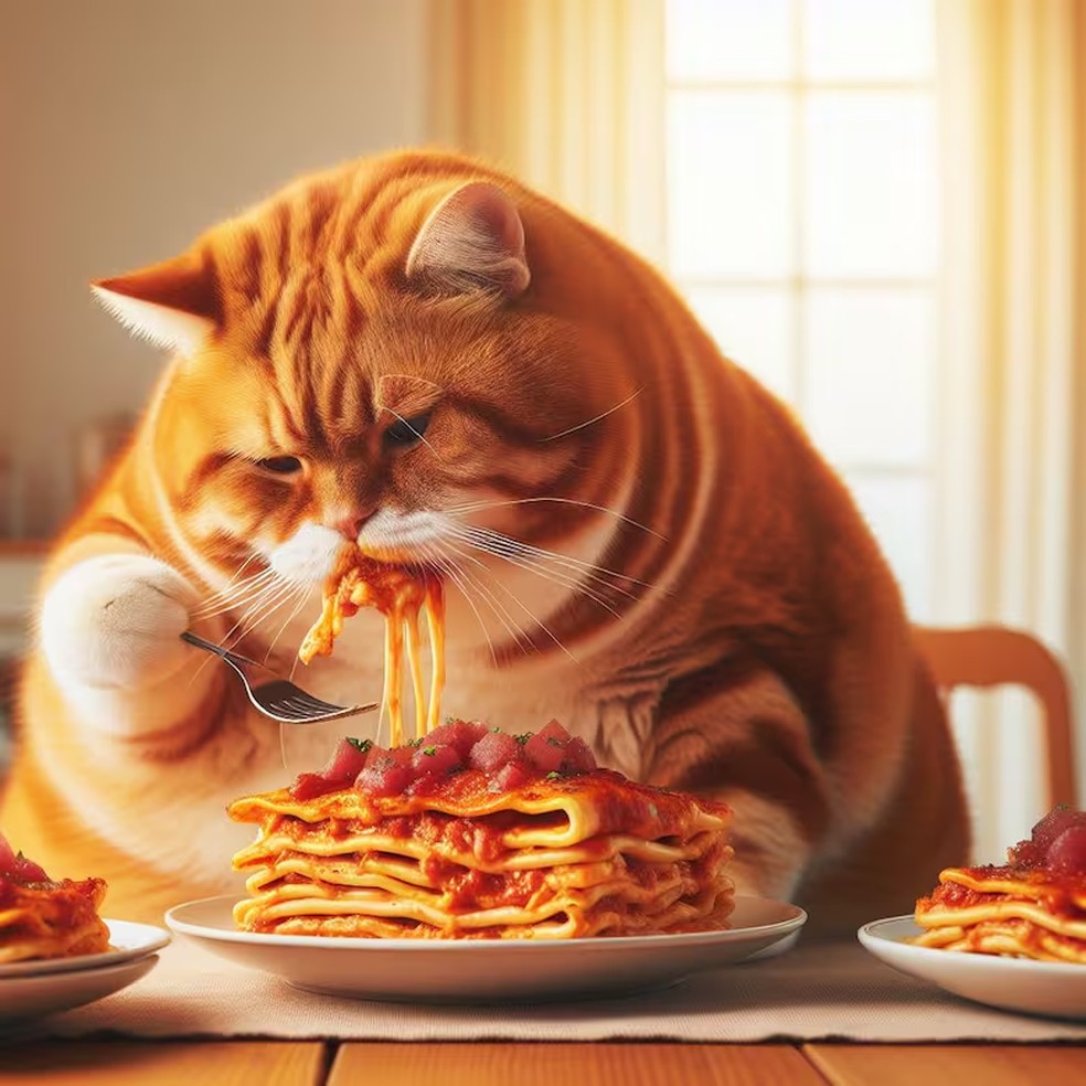 Garfield da vida real é projetado por inteligência artificial — Foto: Copilot