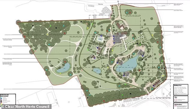 Planta do projeto para construção de uma ecovila em Hertfordshire — Foto: North Herts Council