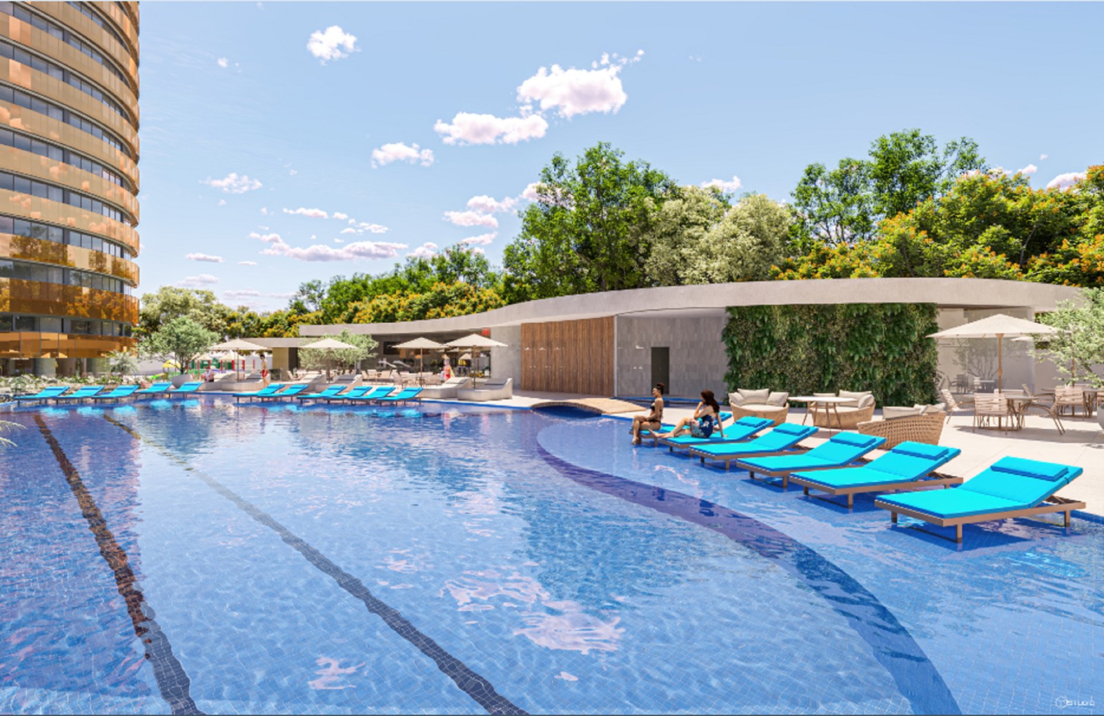 Piscina do Niemeyer 360º, na Barra da Tijuca, terá borda infinita — Imagem: Divulgação / Capital 1