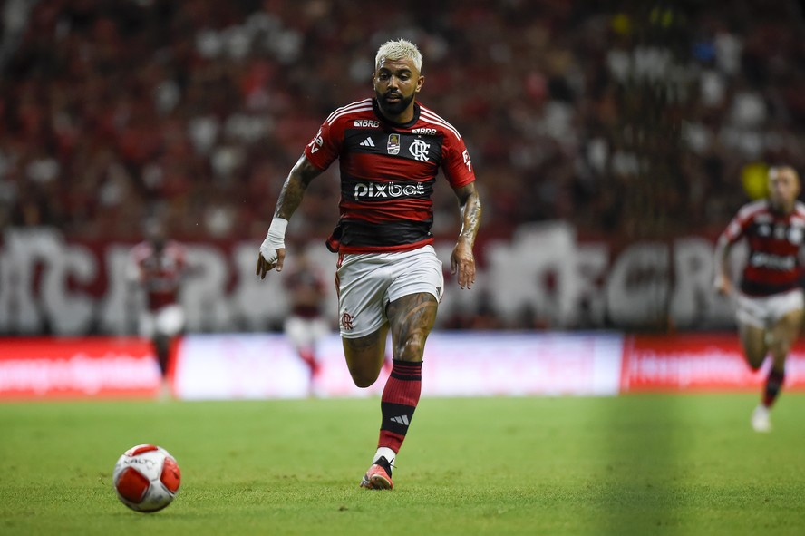 Gabigol durante o jogo entre Flamengo e Audax, pelo Campeonato Carioca