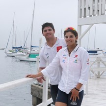 Os irmãos brasileiros Marco e Martine Grael competem na vela — Foto: Divulgação/Guilherme Pinto