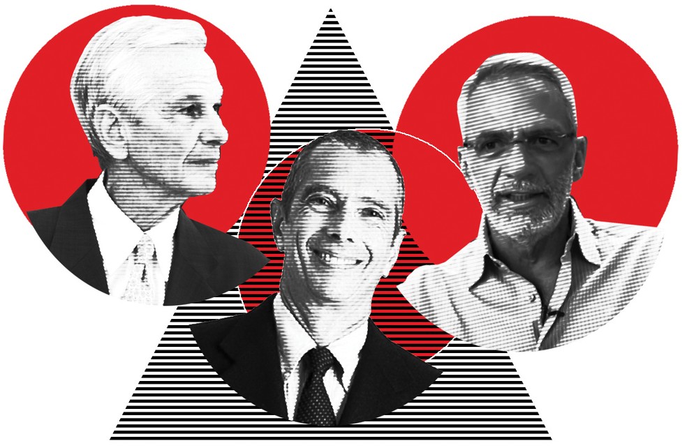 A tríade de capitalistas — Foto: Criação O Globo