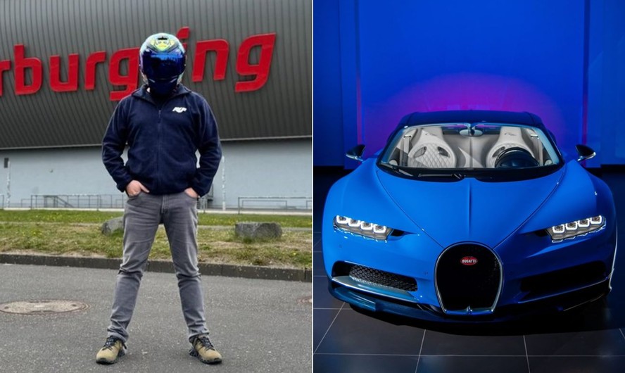 Junior, colecionador dono do Bugatti Chiron Sport, o carro mais caro do Brasil