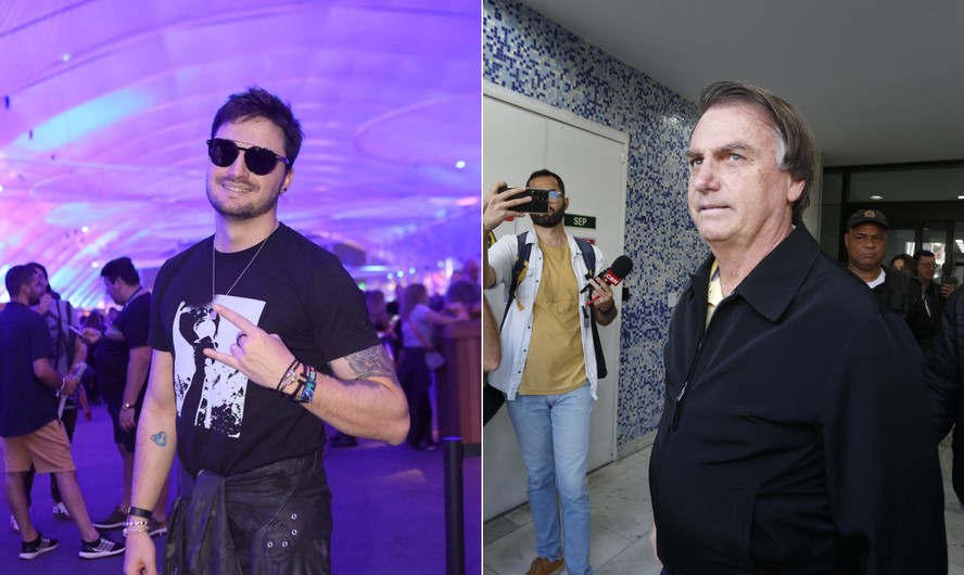 O youtuber Felipe Neto e o ex-presidente Jair Bolsonaro