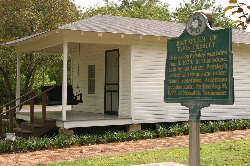 A casa onde Elvis Presley nasceu, em Tupelo, Mississippi — Foto: Visit Mississippi / Divulgação
