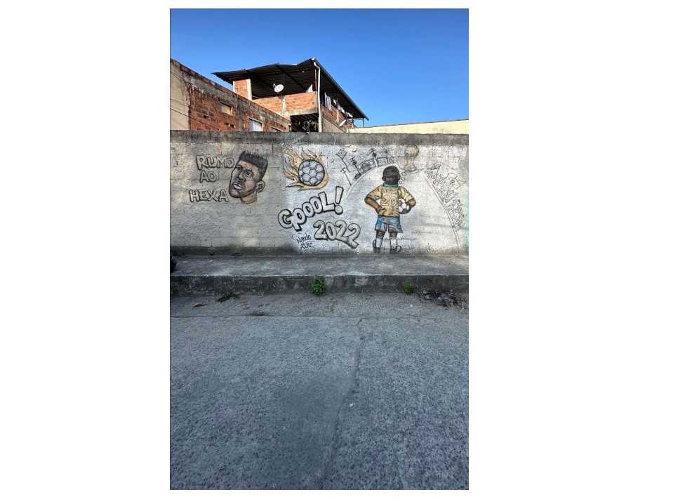 Arte de rua em homenagem a Vini Jr em São Gonçalo — Foto: Reprodução/Instagram