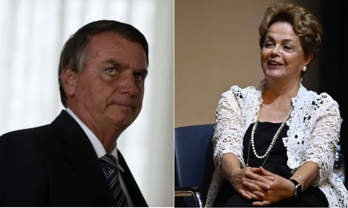 Os ex-presidentes Jair Bolsonaro e Dilma Rousseff
