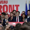 Primeiro-secretário do Partido Socialista, Olivier Faure, fala após anúncio de resultados das eleições na França - STEPHANE DE SAKUTIN / AFP