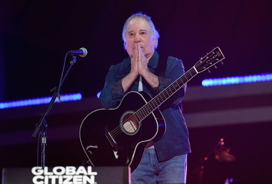 Cantor e compositor Paul Simon em apresentação no Central Park, em NY, em 2021