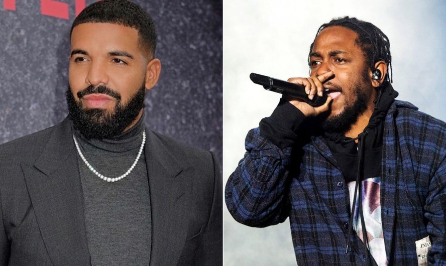 Os rappers Drake e Kendrick Lamar: troca de farpas em batalha musical