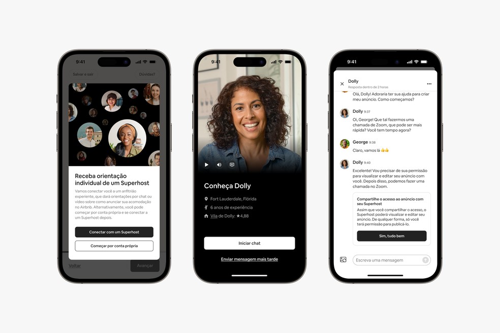 Imagem mostra como será a interação entre novos anfitriões e Superhosts dentro da plataforma do Airbnb — Foto: Airbnb / Divulgação