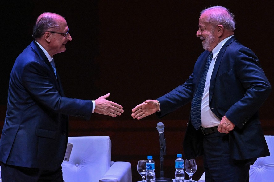 O vice-presidente Geraldo Alckmin e o presidente Lula