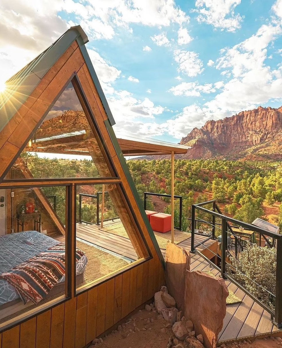 Zion Ecocabin, em Hildale, Utah, Estados Unidos  — Foto: Airbnb / Reprodução