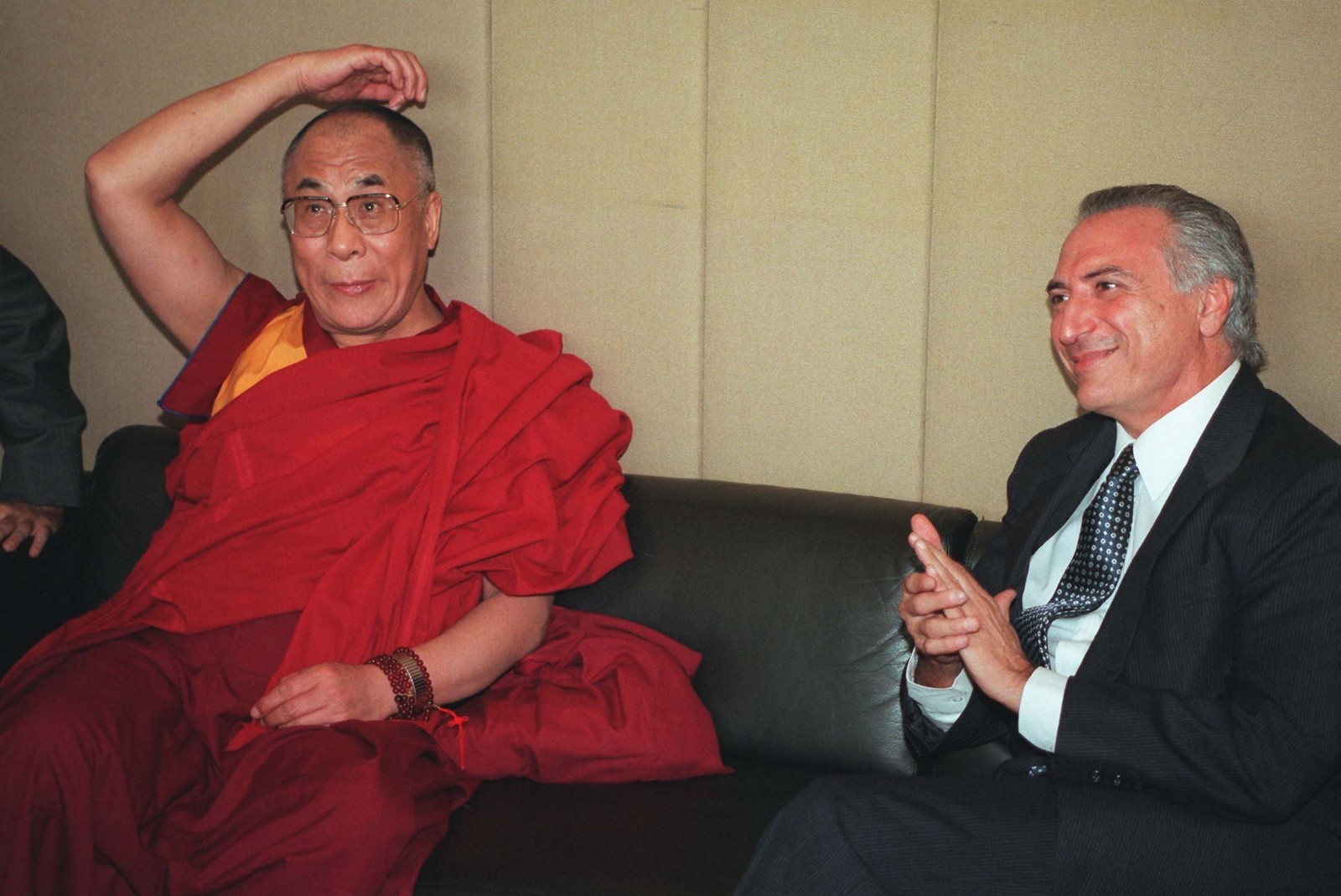 O ex-presidente Michel Temer, durante encontro com Dalai Lama. — Foto: Aílton de Freitas