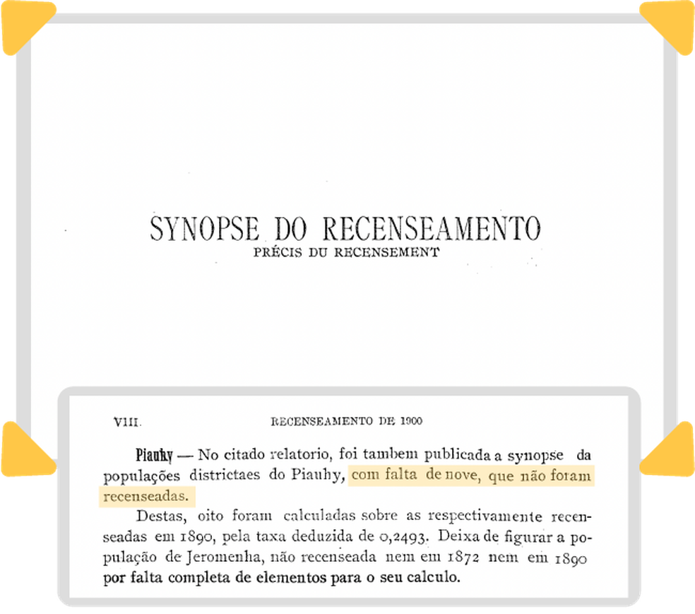 Documento com os resultados do Censo de 1900, publicado em 1907 — Foto: Arquivo IBGE