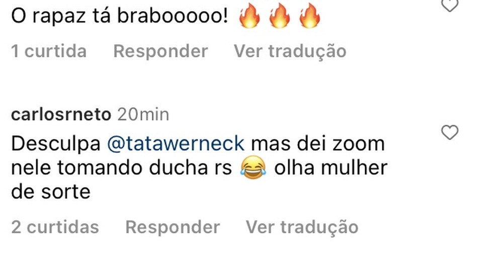 Comentários no Instagram de Rafael Vitti — Foto: Reprodução/Instagram