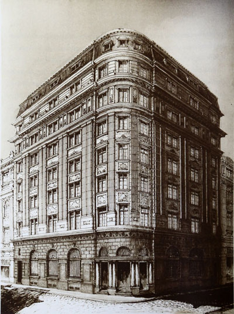 Retrato do edifício quando foi fundado em 1926 — Foto: Academia Brasileira de Ciências