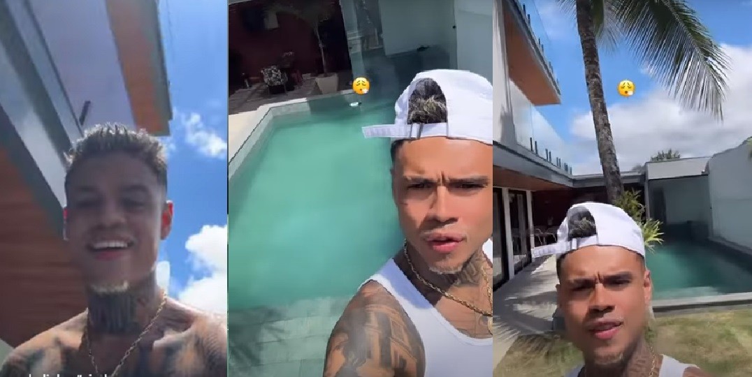 MC Cabelinho mostra sua piscina com sauna acoplada