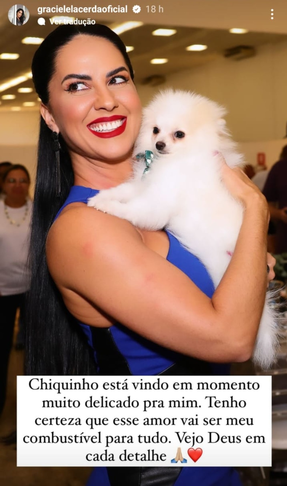 Graciele Lacerda pagou 30 vezes mais por cachorro em leilão — Foto: Reprodução Instagram