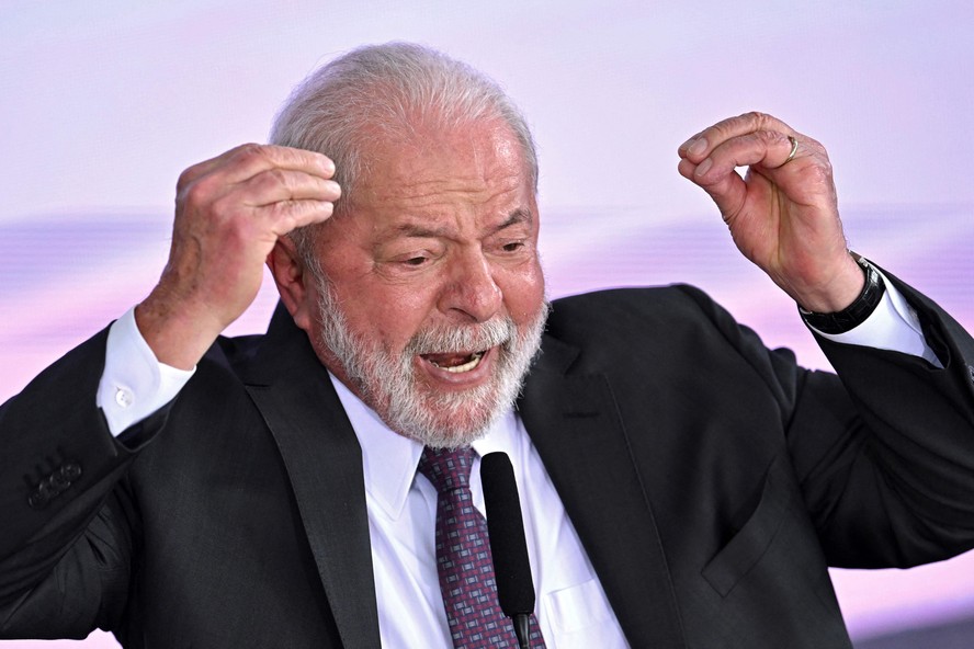 O presidente Lula em evento no Palácio do Planalto