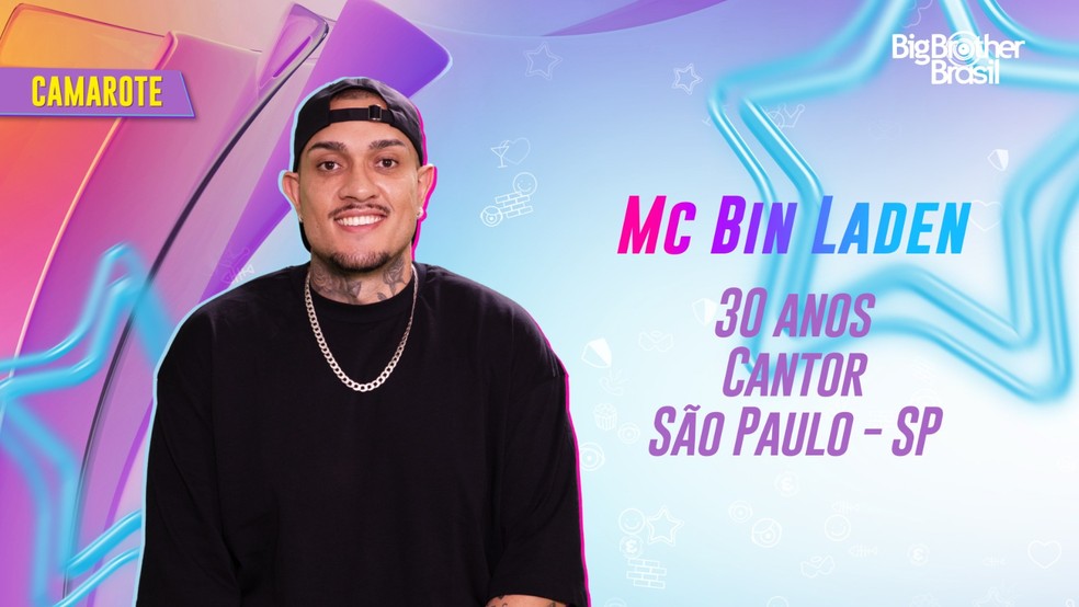 MC Bin Laden, participante do BBB 24 — Foto: Divulgação/TV Globo