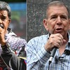Nicolás Maduro e o candidato de oposição à presidência da Venezuela, Edmundo González, durante campanha eleitoral - Fotos de Federico Parra/AFP e Raul Arboleda/AFP