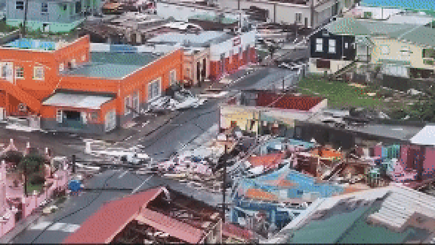 Destruição em ilha do Caribe