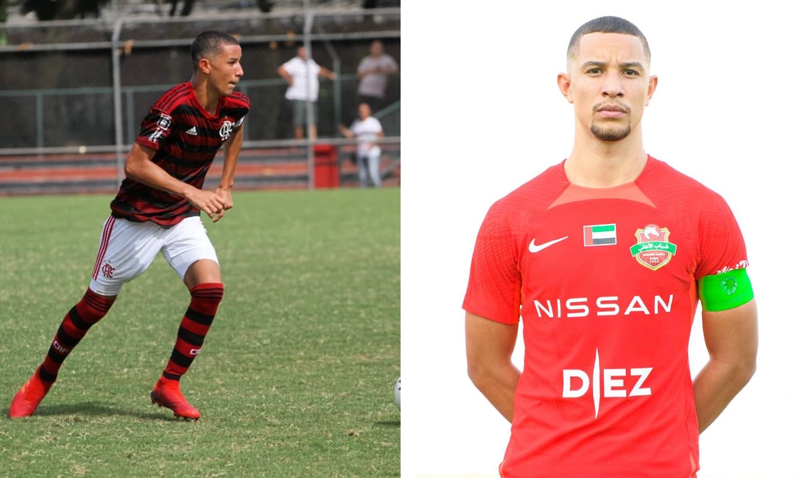 Kayque Campos: deixou o Flamengo em 2022 e acertou com o Shabab Al Ahli (Emirados Árabes Unidos), mas está emprestado para o Hatta Club, do mesmo país — Foto: Divulgação