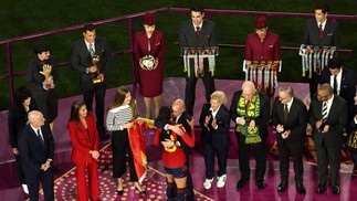 Luis Rubiales, presidente da Federação Espanhola de Futebol durante premiação na final da Copa do Mundo Feminina de Futebol 2023 — Foto: DAVID GRAY / AFP