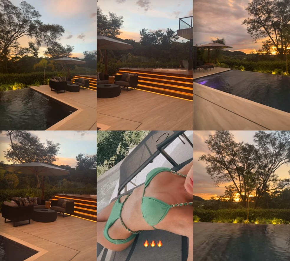 Maiara mostrou piscina e vista da mansão onde mora  — Foto: Reprodução Instagram