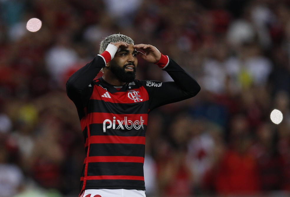 Gabigol em goleada do Flamengo sobre o Bolívar — Foto: Alexandre Cassiano/Agência O Globo