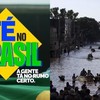 Campanha 'Fé no Brasil' e enchentes no Rio Grande do Sul: um tom abaixo - Reprodução e Anselmo Cunha/AFP