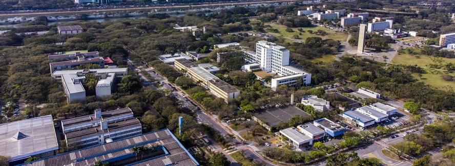 Vista aérea do campus da USP, em São Paulo