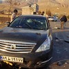 Carro danificado do cientista nuclear iraniano Mohsen Fakhrizadeh após ter sido atacado perto da capital Teerã.AFP - AFP/AFP