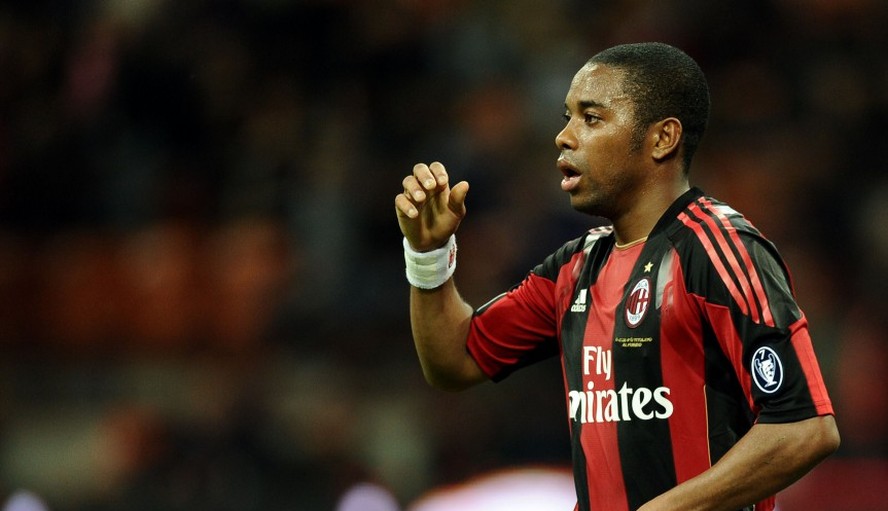 Robinho durante jogo do Milan, na Itália, em 25 de setembro de 2010